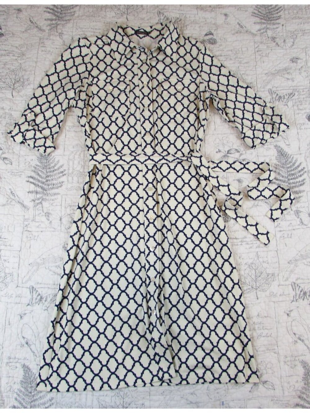 New! J MCLAUGHLIN Brynn Shirt Dress Belted Catalina cloth Geometric womens XS